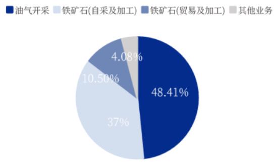 业务结构饼图及收入区域柱状图